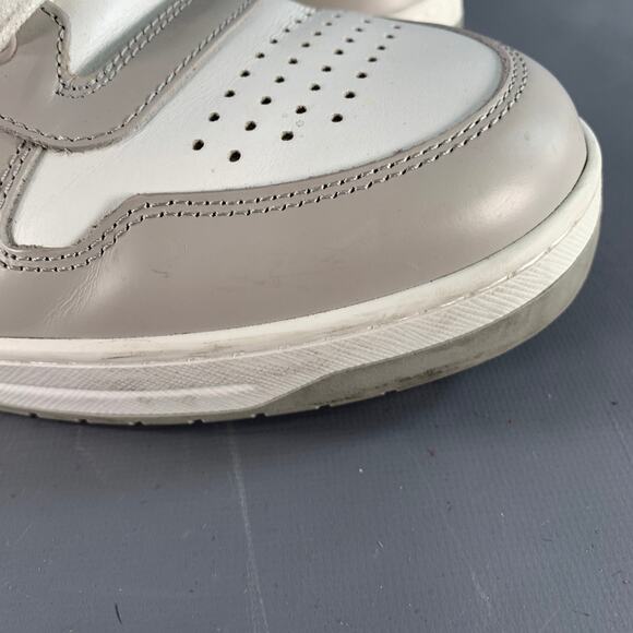 PRADA Size 11 White Grey Color Block Perforated Leather Logo Low Top Sneakers - Picture 10 of 11